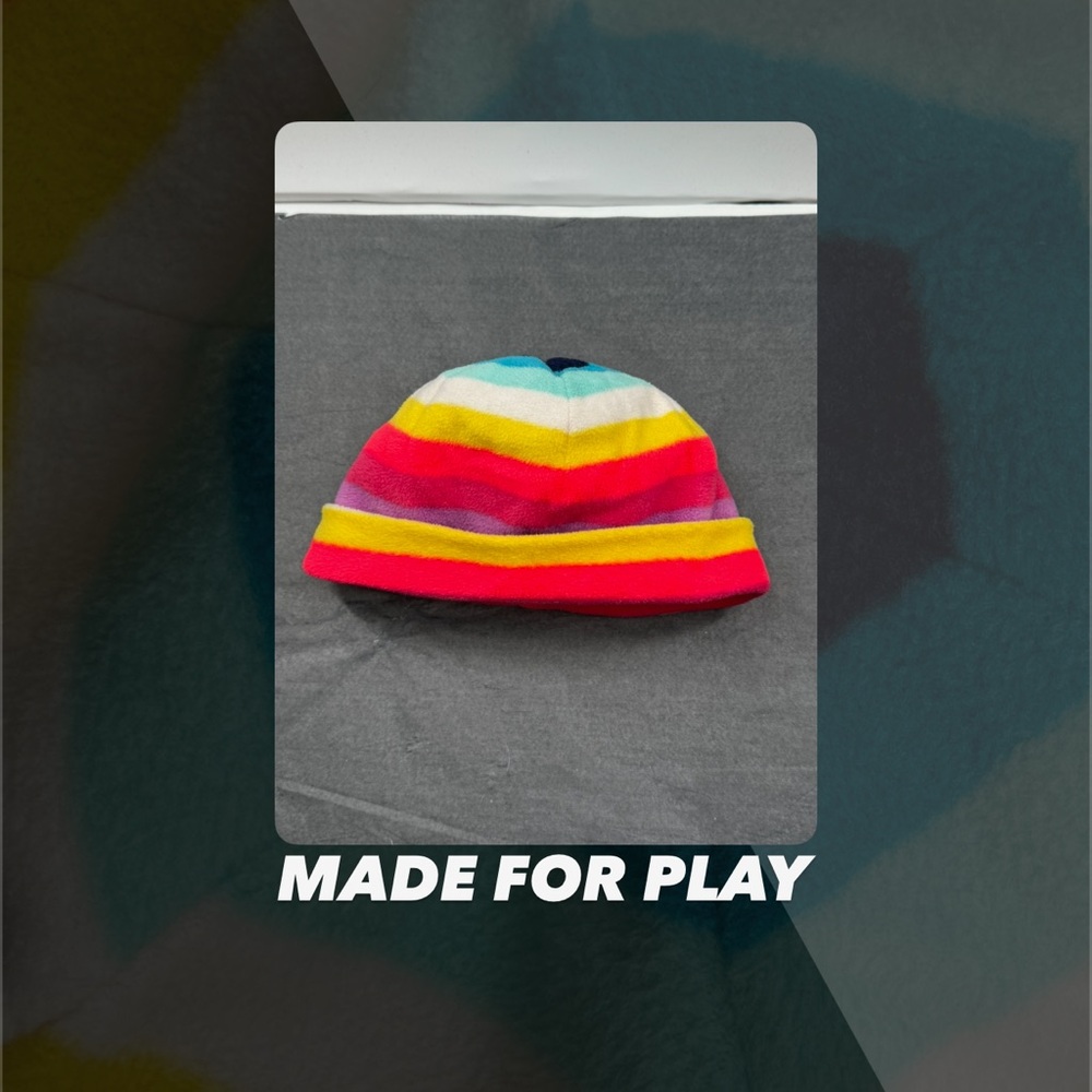 EUC Made For Play Rainbow Fleece Beanie